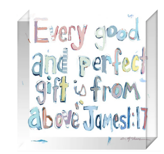 Acrylic Verse James 1:17 in Pinks