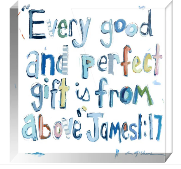 Acrylic Verse James 1:17 in Blues
