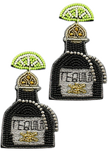 Load image into Gallery viewer, Tequila Bottle with Lime Earrings
