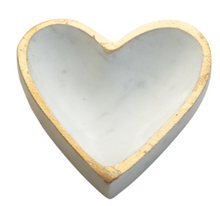 Load image into Gallery viewer, Marble Heart Tray with Gold Edges
