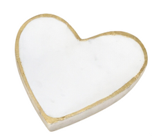 Load image into Gallery viewer, Marble Heart Tray with Gold Edges
