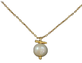 14k Gold Genuine Pearl Necklace