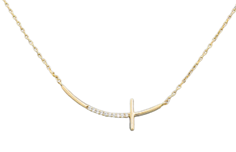 Curved Cross Necklace