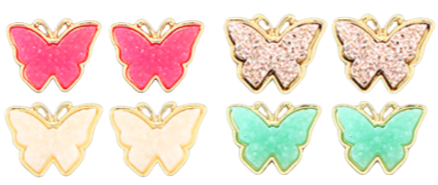 Butterfly Druzy Stud Earrings