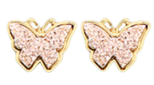 Butterfly Druzy Stud Earrings