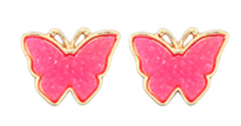 Load image into Gallery viewer, Butterfly Druzy Stud Earrings
