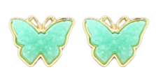 Butterfly Druzy Stud Earrings