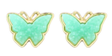 Load image into Gallery viewer, Butterfly Druzy Stud Earrings
