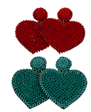 Load image into Gallery viewer, Heart Beaded Earrings
