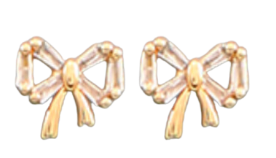 Bow Gold Ribbon Stud Earring