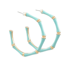 Load image into Gallery viewer, Hoops Epoxy Bamboo Earrings
