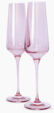 Load image into Gallery viewer, Estelle Colored Glass Rose Champagne Flute - Set of Two
