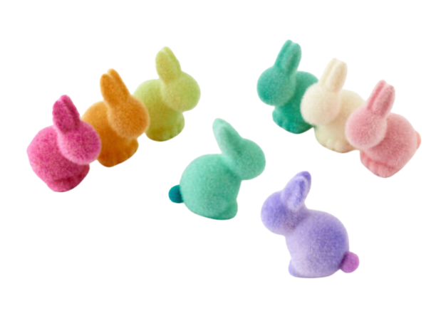 Flocked Small Pastel Seated Bunny