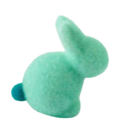 Flocked Small Pastel Seated Bunny