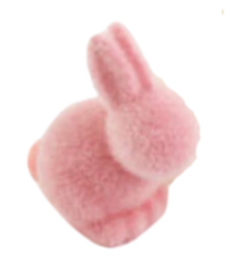 Flocked Small Pastel Seated Bunny