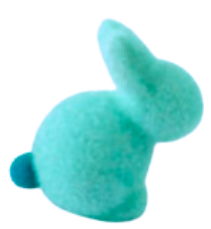 Flocked Small Pastel Seated Bunny