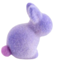 Flocked Small Pastel Seated Bunny
