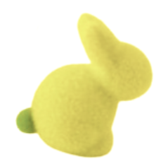 Flocked Small Pastel Seated Bunny