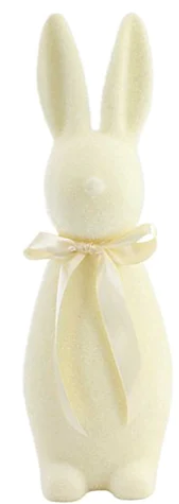 Flocked Medium Button Nose Bunny