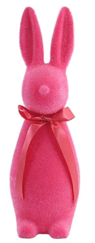 Flocked Medium Button Nose Bunny