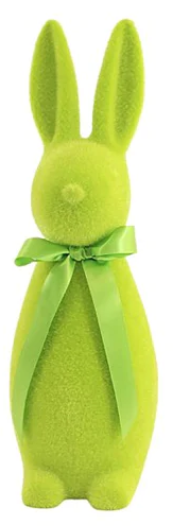 Flocked Medium Button Nose Bunny