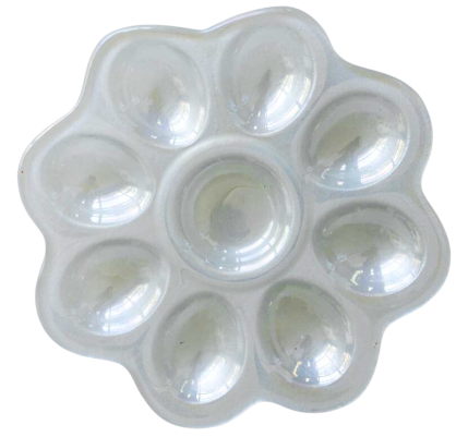 Glass Egg Dish, Pearl