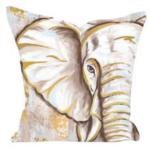 Load image into Gallery viewer, Elephant Pillow with Gold Foil Accents
