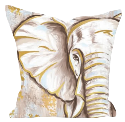 Elephant Pillow with Gold Foil Accents