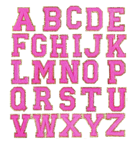 Letter Patches: Bubblegum Pink