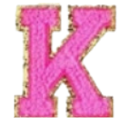 Letter Patches: Bubblegum Pink