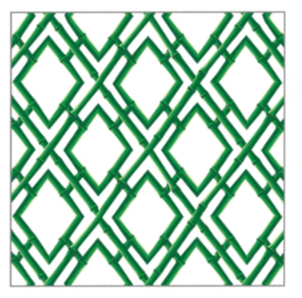 Green Bamboo Lattice Paper Cocktail Napkin