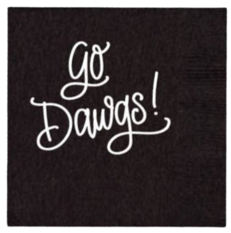 Go Dawgs Black Napkins