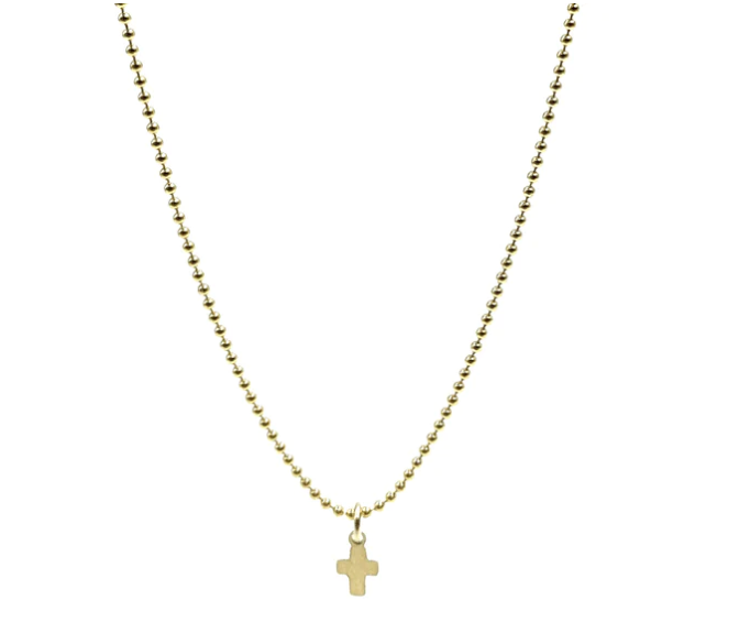 Erin Gray 14k Gold Baby Bliss Necklace Luxe Cross