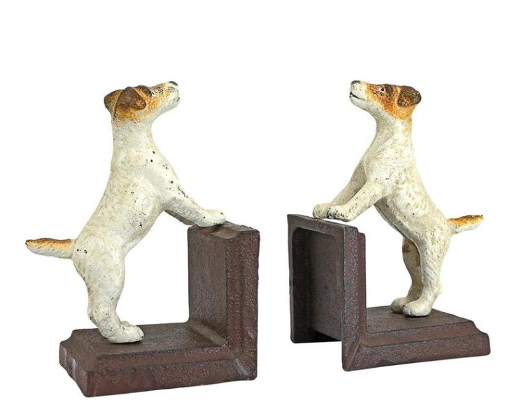 Cast Iron Jack Russell Terrier Bookends