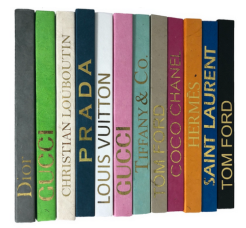 Decorative Books: Gold Lettering on Colorful Spine Large