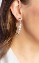 Load image into Gallery viewer, Resin and Rhinestone Hoop Earrings
