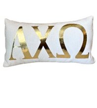 Load image into Gallery viewer, Sorority Gold Foil Letter Pillow
