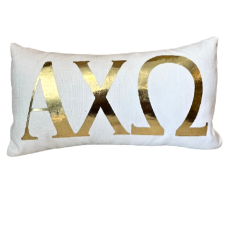 Sorority Gold Foil Letter Pillow