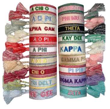 Sorority Woven Tassel Bracelets