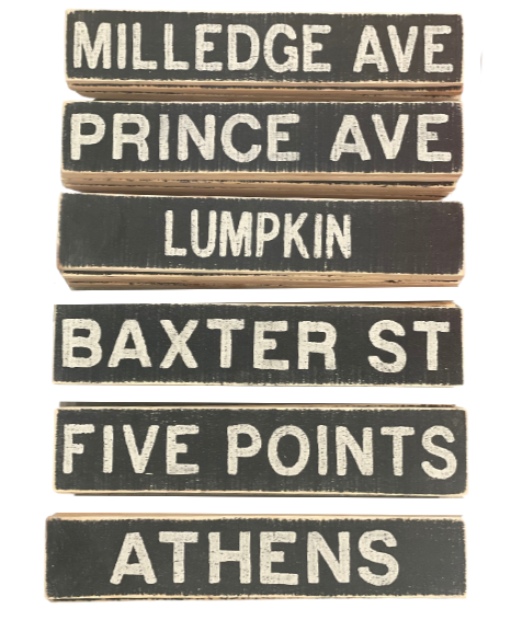Classic City Distressed Black Board Art