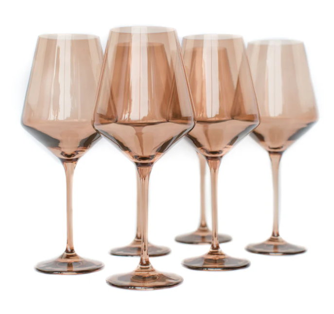 Estelle Amber Smoke Wine Set of 6