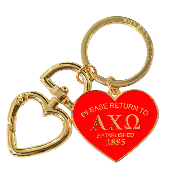 'Return To' Sorority Heart Key Ring