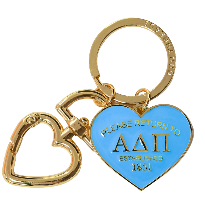 'Return To' Sorority Heart Key Ring