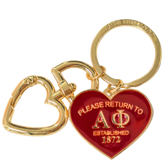 'Return To' Sorority Heart Key Ring