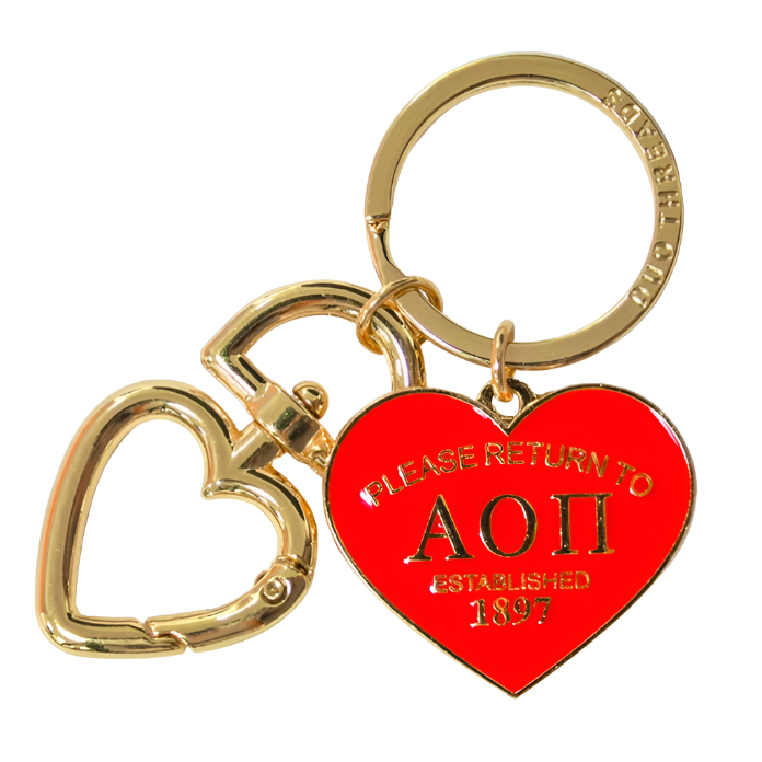 'Return To' Sorority Heart Key Ring