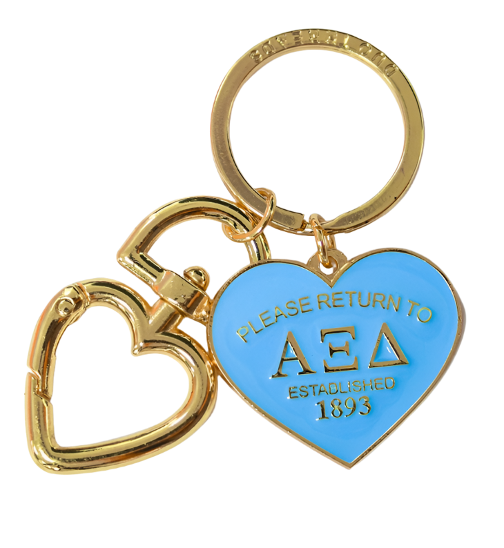 'Return To' Sorority Heart Key Ring
