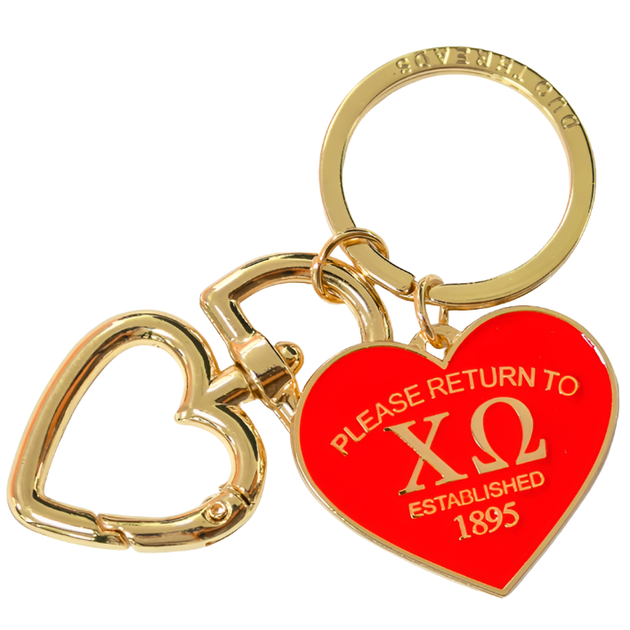 'Return To' Sorority Heart Key Ring