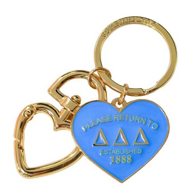 'Return To' Sorority Heart Key Ring