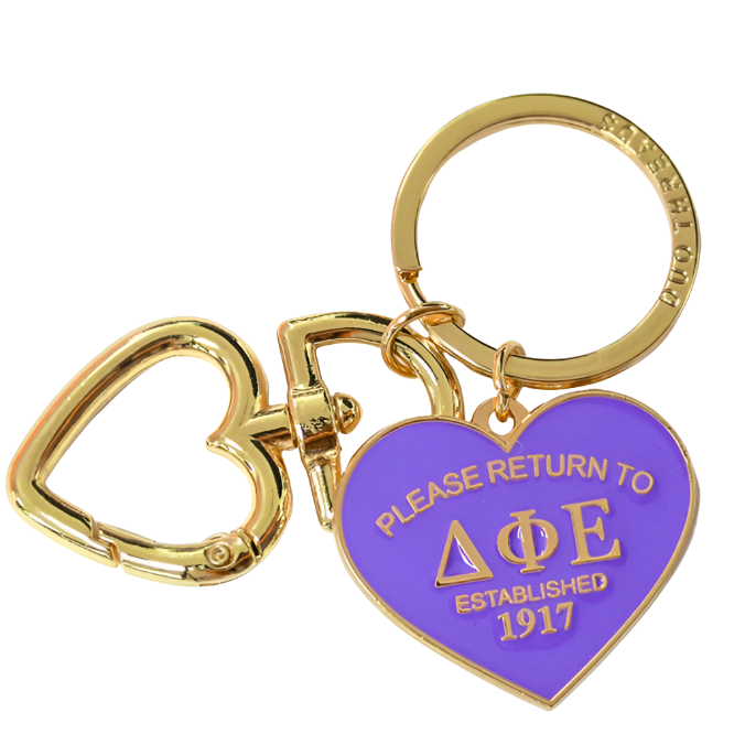 'Return To' Sorority Heart Key Ring