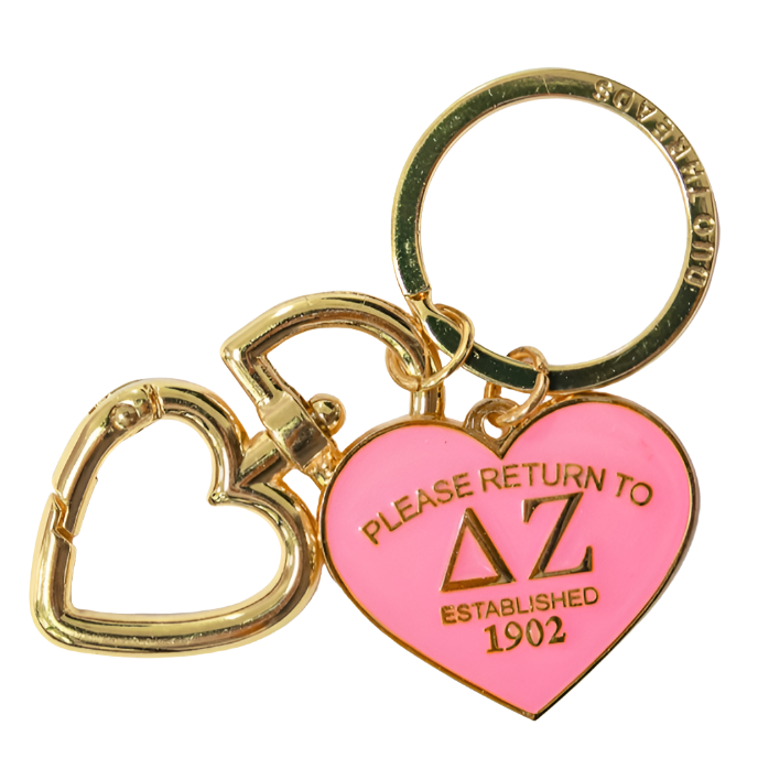 'Return To' Sorority Heart Key Ring